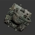 Ancient Chinese Bronze Vessel With Intricate Carvings And Bird Shaped Handle