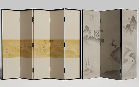 new chinese style screen 3d model