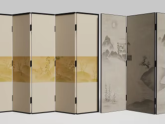 new chinese style screen 3d model