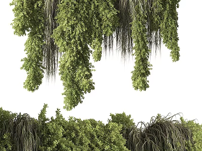Green Plant Wall With Lush Hanging Greenery And Dense Verdant Foliage 3d model