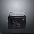 Vintage Black Radio With Antenna Handle Buttons And Interface Design Features