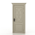 European-style interior door solid wood door 3d model