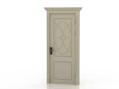 European-style interior door solid wood door 3d model