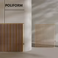Poliform Modern Wooden Slat Partition Interior Design Three Different Styles