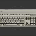 Classic White Computer Keyboard With Standard Layout And Numeric Keypad