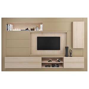 Modern TV background cabinet TV background wall 3d model