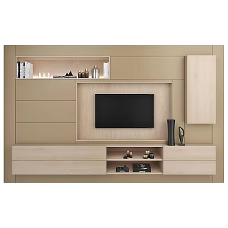 Modern TV background cabinet TV background wall 3d model