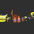 Various Construction Cars Including Trucks Cranes Loaders and Heavy Vehicles