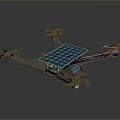 Solar Powered Drone With Multiple Propellers And Efficient Solar Panel System 3d model