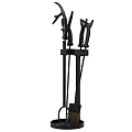 Classic Fireplace Tools Set With Iron Poker Tongs Shovel And Stand
