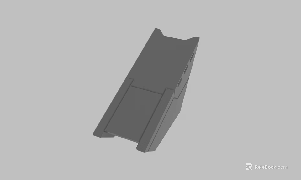 Gray Geometric Mechanical Component 3D Model With Angular Design And Smooth Surface 3d model 