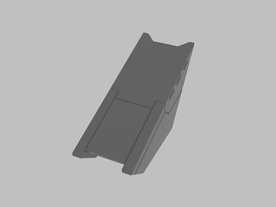 Gray Geometric Mechanical Component 3D Model With Angular Design And Smooth Surface 3d model