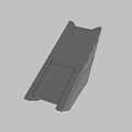 Gray Geometric Mechanical Component 3D Model With Angular Design And Smooth Surface