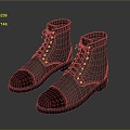 Modern Boots High-top Shoes Men's Leather Boots Low-top Leather Shoes Casual Leather Shoes 3d model