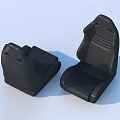 Two Black Modern Seats With Ergonomic Design For Daily Use 3d model