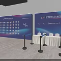 Modern Banquet Hall Interior With Audience Seats Stage And Entrance Area