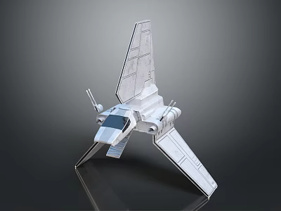 White Aircraft Model With Angular Wings And Detailed Panels Fuselage Structure 3d model