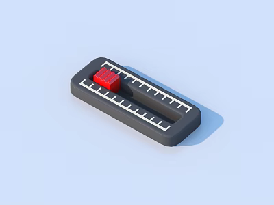 Black Sliding Measuring Tool With White Markings And Red Slider For Daily Use 3d model