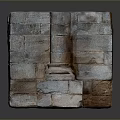 Brick Sculpture Carving Featuring Cylindrical Structure and Square Base Design