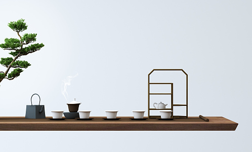 New Chinese Tea Set 3d model