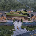 Traditional Modern Homestay Building Complex With Courtyard Greenery And Natural Surroundings
