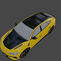 Yellow Lamborghini SUV With Black Roof And Sports Design UK License Plate