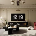Elegant Retro Open Plan Living And Dining Room With Cozy Furnishings And Warm Atmosphere