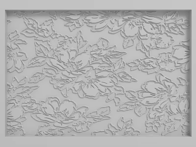 Modern Elegant Background Wall With Intricate Floral Carved Relief Design 3d model
