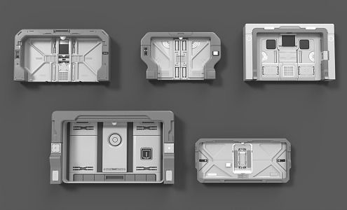 Space machinery technology door 3d model