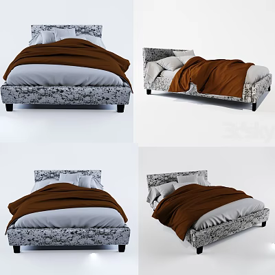 Modern Double Bed 3d model Modern Double Bed 3d model