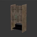 Rustic Wooden Cabinet With Double Doors And Open Bottom Shelf Design