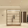 Modern Clothing Store Interior With Clothing Racks Display Shelves And Hanging Clothes