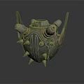 Industrial Mechanical Device With Spiked Armored Shell Dual Pipes And Nozzles