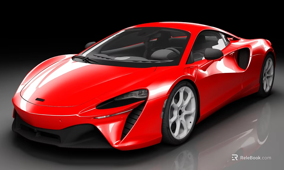 Red Sports Car With Sleek Modern Design Black Accents And Aerodynamic Body 3d model 