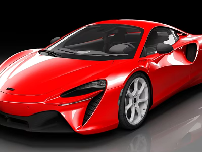 Red Sports Car With Sleek Modern Design Black Accents And Aerodynamic Body 3d model