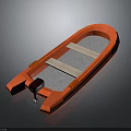 Orange Inflatable Boat With Motor Seats And Lightweight Structure For Water Travel