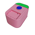 Compact Pink Device Featuring Green Top And Blue Button Design Elements 3d model