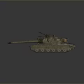 Modern Military Tank with Main Gun Turret Tracks and Detailed Exterior Equipment