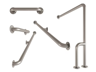 Various Styles Of Stainless Steel Handrails 3d model