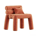 Modern Leisure Chair With Rounded Design Soft Cushion And Velvet Fabric Color Options
