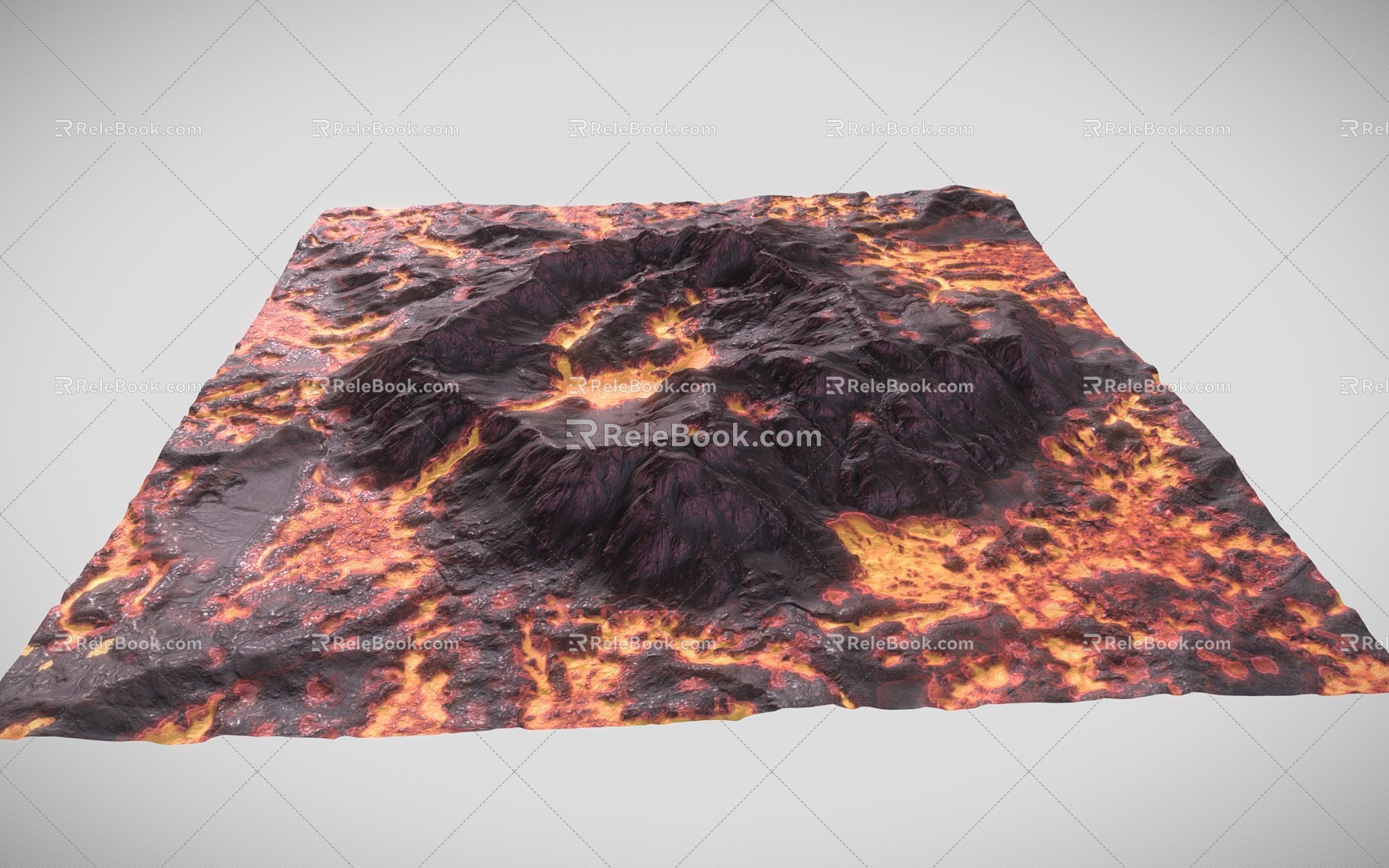 Volcanic Peak Mountain Range Volcanic Terrain 3d model