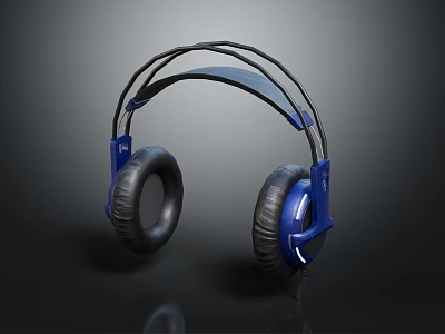 Blue Over ear Headphones With Comfortable Ear Cups And Modern Design Electronic Device 3d model