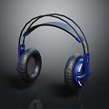 Blue Over ear Headphones With Comfortable Ear Cups And Modern Design Electronic Device