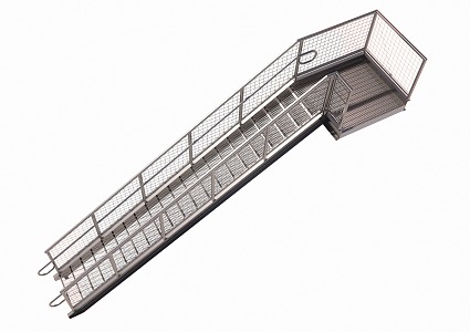 Handrail Stairs Steel Frame Stairs 3d model