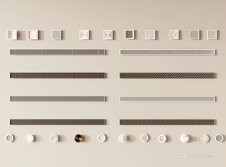 Air Conditioner Vents Various Modern Design Styles For Home Interior Decoration 3d model 