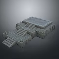 Ancient Stone Platform Structure With Steps And Block Design 3d model