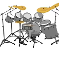 Premium Acoustic Drum Set With Multiple Drums Brass Cymbals And Sturdy Stands