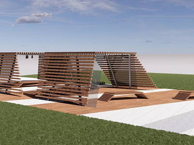 modern gallery shelf 3d model