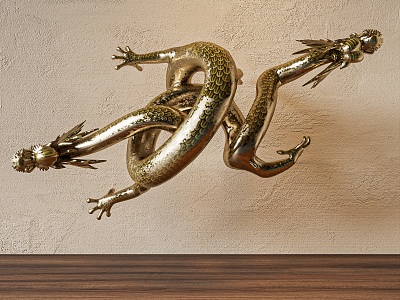 Golden Dragon Ornaments 3d model