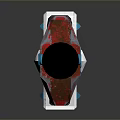 Glowing Blue Blade Sword With Red White Hilt And Black Handle On Gray Background